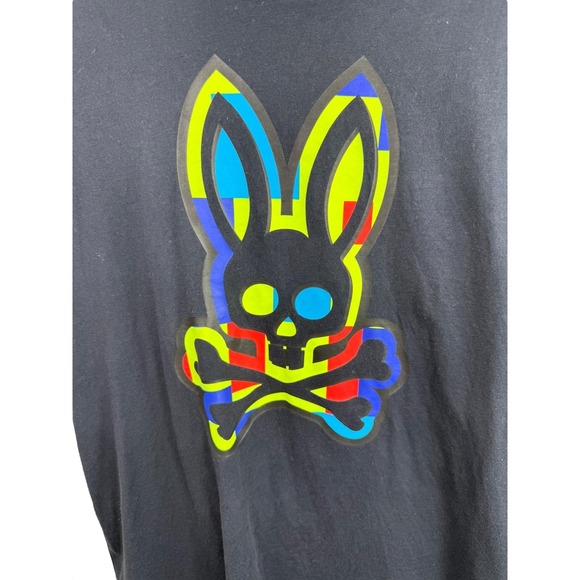 Psycho Bunny Shirt Mens Large Black Pima Cotton Graphic Crewneck Short Sleeve - Picture 2 of 5